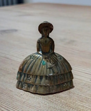 Vintage brass lady bell 3 inches high