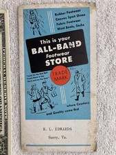 1940s 1950s Ball Band Footwear Store Edwards Surry VA Vintage Ink Blotter Card
