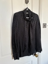 Zara Silky Blouse Shirt Top Size 38 Size 10 Women’s Black