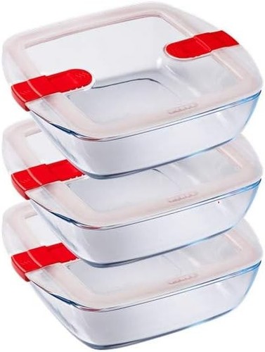 Pyrex cook heat square - cook&heat, 3x