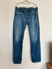 Diesel Larkee Straight Leg Jeans – W34 L32 – Distressed Blue Denim