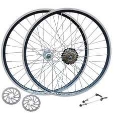 QR 700c 28" (622x19) Hybrid Bike Disc Rim Front Rear 6/7/8/9 Speed Wheel Set