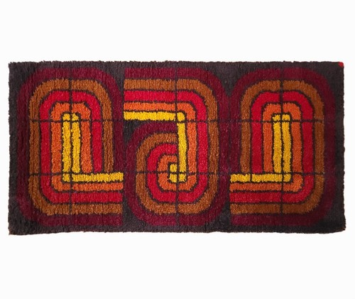 Handmade wool rug brown - handmade,