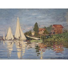 Claude Monet Regattas At Argenteuil Extra Large Wall Print Premium Canvas Mural
