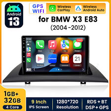 9"Android 14 Head Unit Radio Carplay GPS Navigation DAB For BMW X3 E83 2004-2013