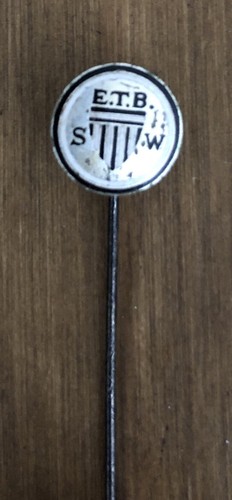 Black white food pin - e.t.b.,