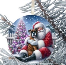Boxer Dog Hanging Bauble Gift Present Decoration Christmas