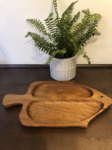 Large wooden divided dish - large,