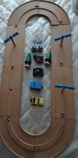 Wooden world ELC 8 Piece Road Track with 3 street lights 2 Trees and 5 vehicles