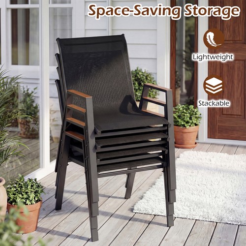Stackable patio chairs pack - stackable, 2-pack