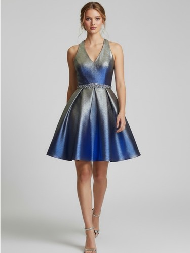 Terani couture metallic silver - metallic,