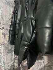 Zara Black Leather Puffer