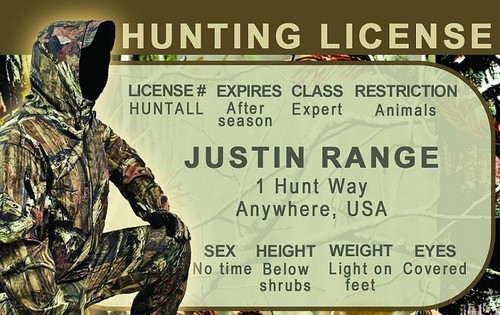 Hunting license card - hunting,