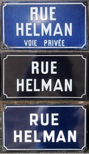 Old blue French enamel street