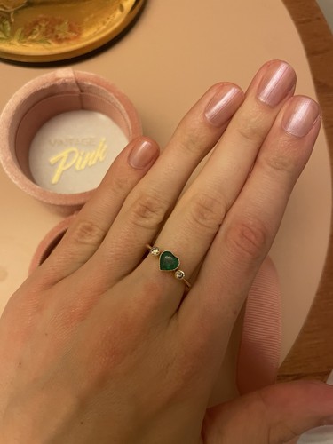 14ct gold heart emerald - heart, and