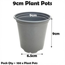 9cm plant pots grey - (3.5"),