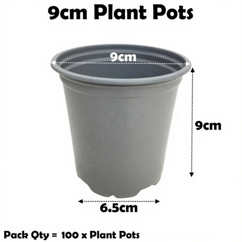 9cm plant pots grey - (3.5"),