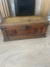 Vintage Wooden Trunk Chest Pirate Style Home Decor Storage