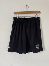 Vintage Retro Wales Football Shorts Large Kappa Black 2000s