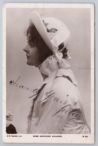 Signed rppc actress adrienne - rppc,