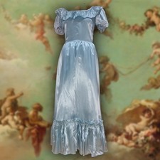 Vintage 1980s Aqua Blue Green Evening Bridesmaid Dress 8 Princesscore