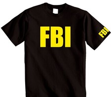 FBI Fancy dress costume t-shirt with FBI arm print -  STAG Joke Gimmick T Shirt