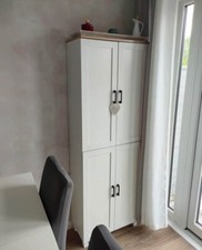 Tall Kitchen Larder Cupboard Cabinet Pantry Utility Modern Furniture White Slim