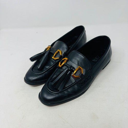Zara women black leather - black,