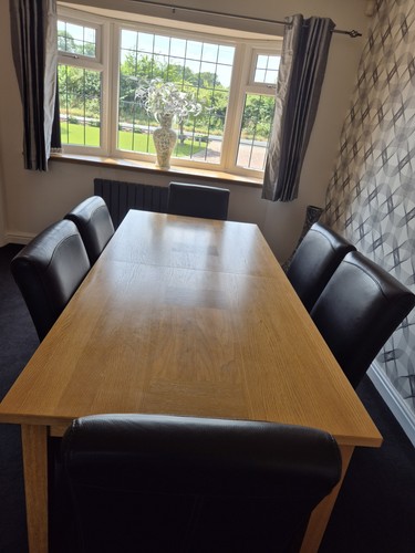 Rectangular solid oak dining - oak,