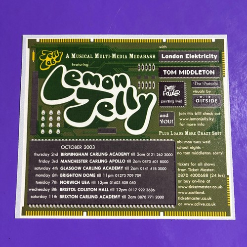 Lemon jelly 2003 gigs tour - jelly,
