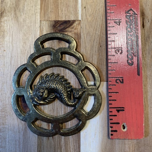 Brass horse medallion antique - medallion,