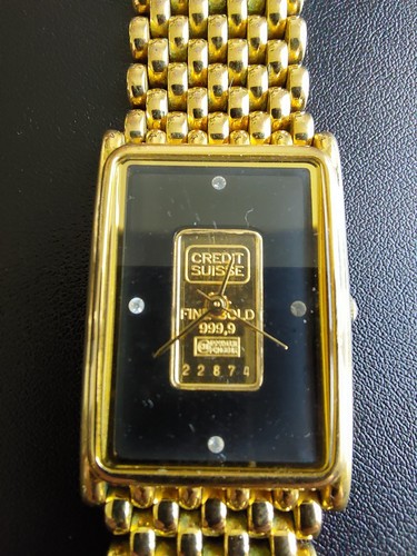 Credit swiss gold ingot watch - gold,