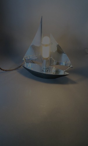Art deco chrome yacht lamp - art,