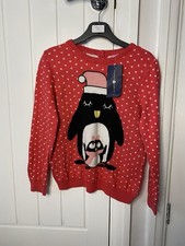 Girls Christmas Jumper Red