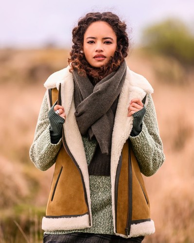 Shearling vest women - vest,