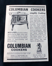 1938 Print Ad 'COLUMBIAN COOKERS from SMITH & WELLSTOOD, BONNYBRIDGE' 5.5" x 4"