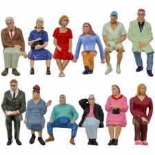 Model Railway 12pcs G Gauge Figures 1:25 Seated People 12 Different Poses P2513