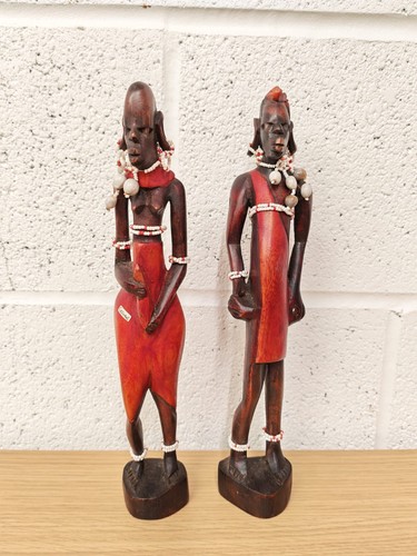 Maasai pair wood carving - wood,