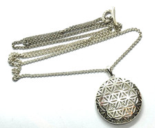 LINKS OF LONDON Sterling Silver LARGE Maze Pendant T-Bar Necklace 23.7 grams