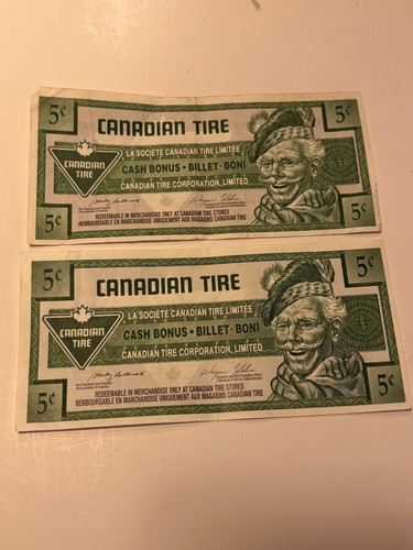Canadian tire money 5cents