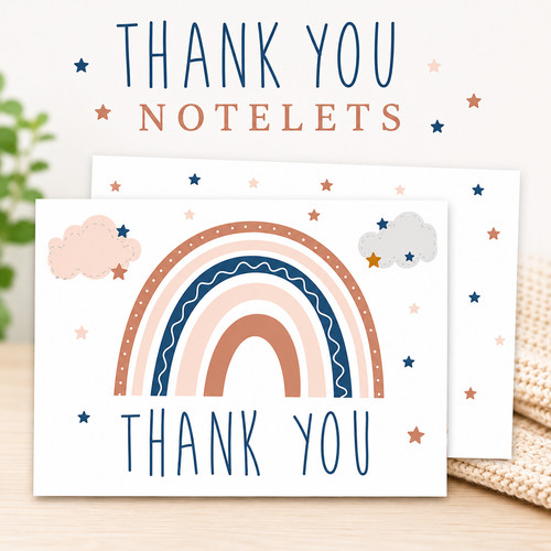 Rainbow thank you cards - you,