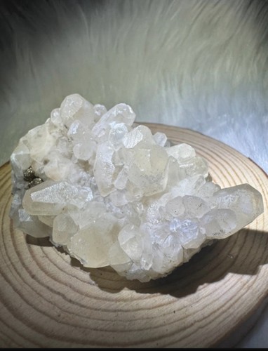 Quartz calcite crystal cluster - quartz,