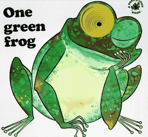 One green frog poke - one,