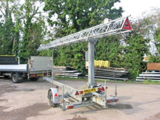 STRUMECH 18 METER RADIO MAST TRAILER ANTENNA CCTV ETC 3 SECTION MAST, EX BT 1997