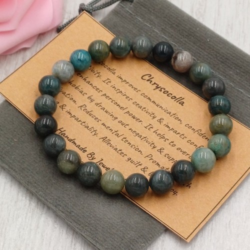 Chrysocolla bracelet stretch - chrysocolla,