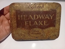 VINTAGE TOBACCO TIN BACCY HEADWAY FLAKE OGDENS TOBACCIANA