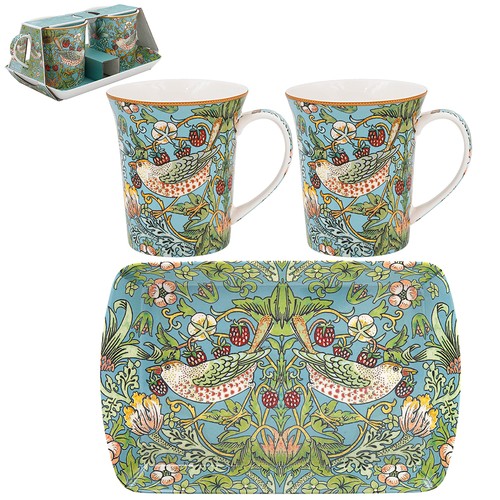 2pc mugs with serving tray - 2pc,