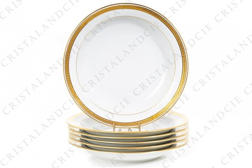 Six gold inlaid hollow - hollow, plates