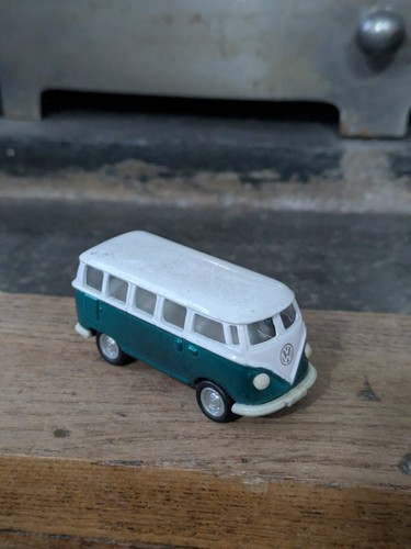 Old vintage green campervan - old,