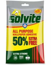 Solvite All-Purpose Extra Strong Wallpaper Paste Adhesive -Hangs up to 4.5 Rolls